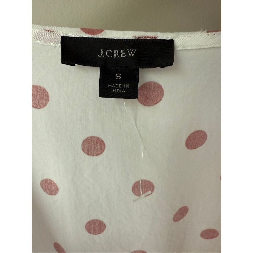 J.crew polka dot Puff-sleeve cotton poplin wrap dress in white rose dot - Picture 8 of 13